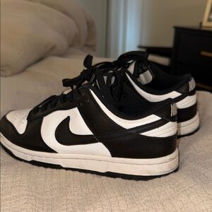 Nike Black and White Dunk Low Sneakers